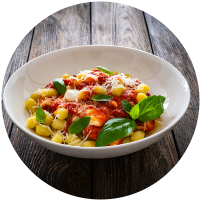 mozzarella cheese in tomato sauce